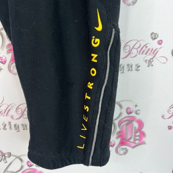 Nike leggings cropped capris livestrong Black and Yellow Dri-FIT Pants - Picture 4 of 8